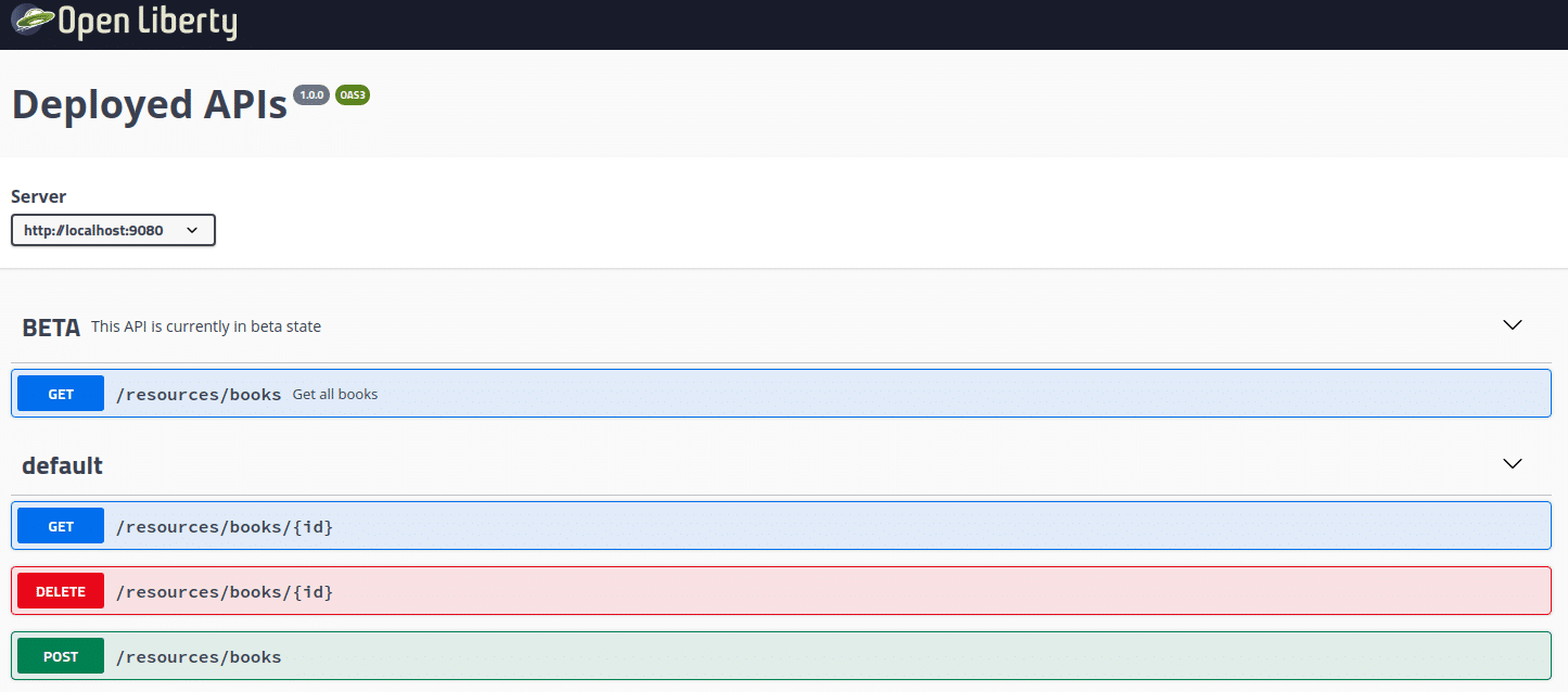 microProfileOpenAPIUIOpenLiberty