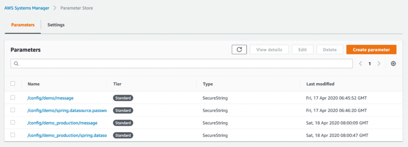 AWS Systems Manager set parameter