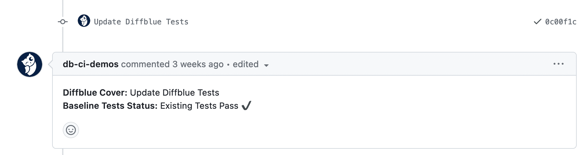 Diffblue Response on Pull Request