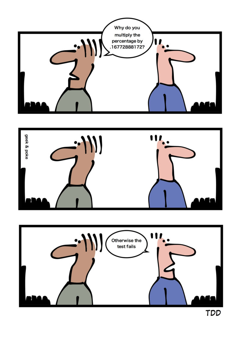 Geek & Poke joke on TDD